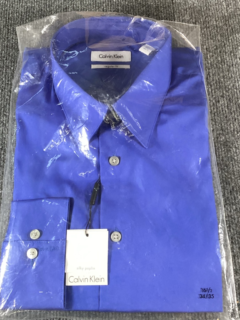 Calvin Klein silky poplin dress shirt men’s size 16 1/2 34-35 NWT